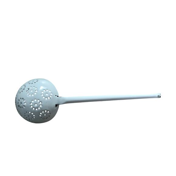 Rustic Look Enamel Skimmer Slotted Spoon Scoop / Hang Handle - Picture 5 of 7